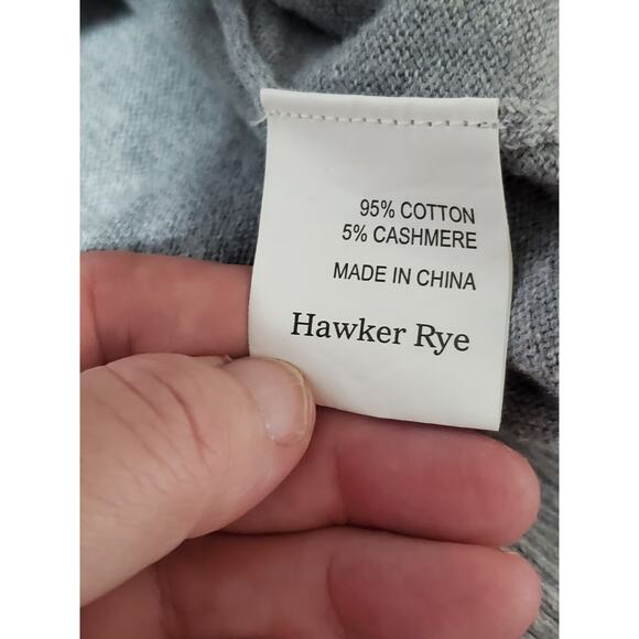 Hawker Rye Men’s 1/4 Zip Sweater Light Gray Cotton Cashmere Blend Size L - Picture 4 of 11